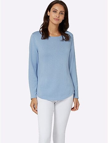 Pull femme en maille uni manches longues - taille standard - witt