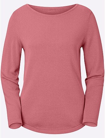 Pull femme en maille uni manches longues - taille standard - witt