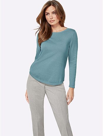 Pull femme en maille uni manches longues - taille standard - witt