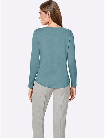 Pull femme en maille uni manches longues - taille standard - witt