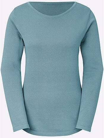 Pull femme en maille uni manches longues - taille standard - witt