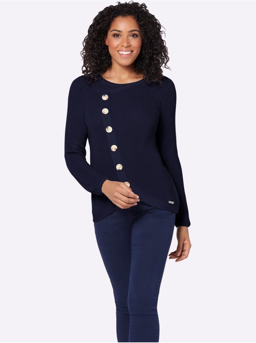 Pull encolure ronde 50% coton - taille standard - witt - Kiabi