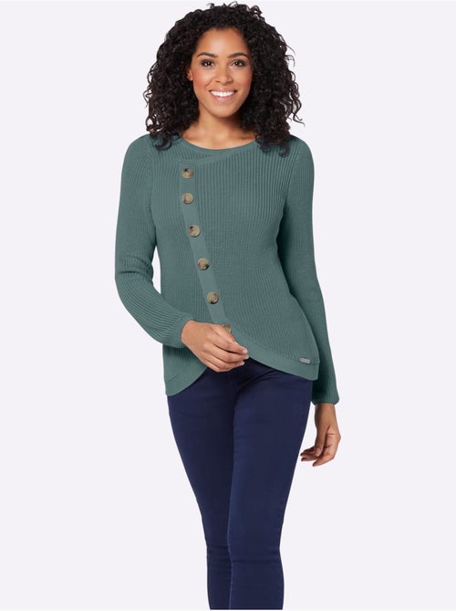 Pull encolure ronde 50% coton - taille standard - witt - Kiabi Pull encolure ronde 50% coton - taille standard - witt - Kiabi