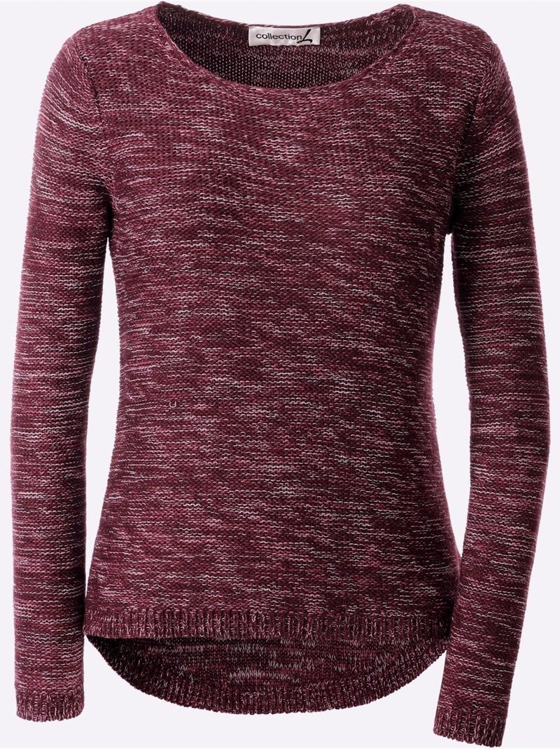 Pull encolure ronde 54% coton - taille standard - witt Bordeaux - Kiabi