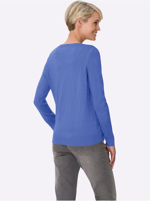 Pull encolure ronde à manches longues en maille douce et soignée - Taille standard - Moda Vilona - Kiabi