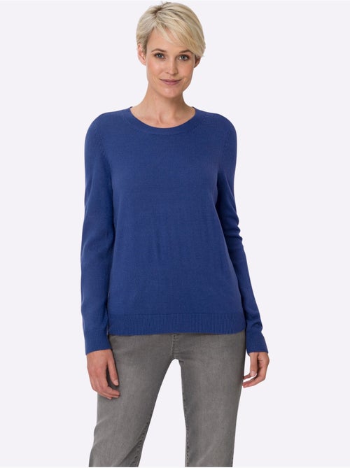 Pull encolure ronde à manches longues en matière douce - Taille standard - Moda Vilona - Kiabi Pull encolure ronde à manches longues en matière douce - Taille standard - Moda Vilona - Kiabi