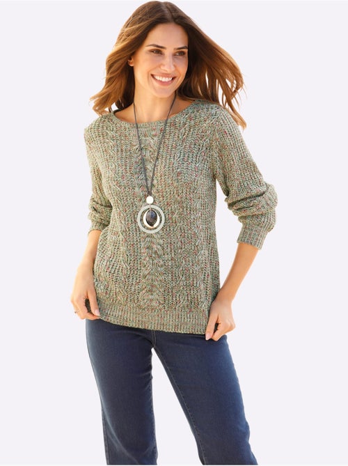 Pull encolure ronde à motifs torsadés et finitions côtelées - Taille standard - Moda Vilona - Kiabi Pull encolure ronde à motifs torsadés et finitions côtelées - Taille standard - Moda Vilona - Kiabi
