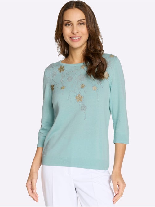 Pull Encolure Ronde Application Florale - Taille Standard - Witt - Kiabi