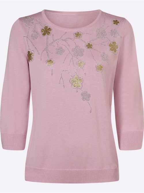 Pull Encolure Ronde Application Florale - Taille Standard - Witt - Kiabi