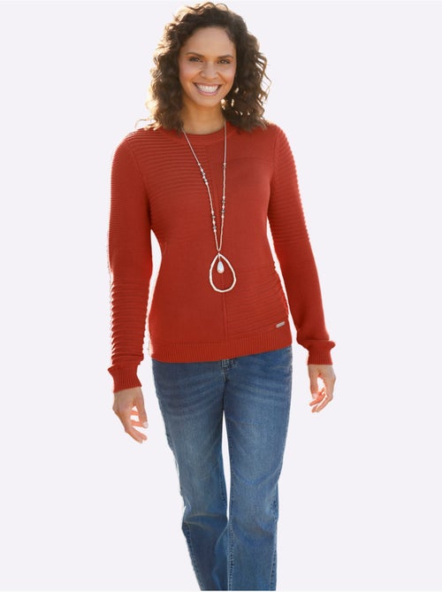 Pull encolure ronde avec manches longues et motif texturé - Taille standard - Witt - Kiabi Pull encolure ronde avec manches longues et motif texturé - Taille standard - Witt - Kiabi