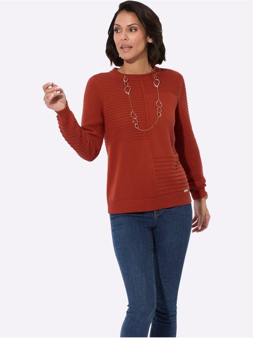 Pull encolure ronde avec manches longues et motif texturé - Taille standard - Witt - Kiabi Pull encolure ronde avec manches longues et motif texturé - Taille standard - Witt - Kiabi