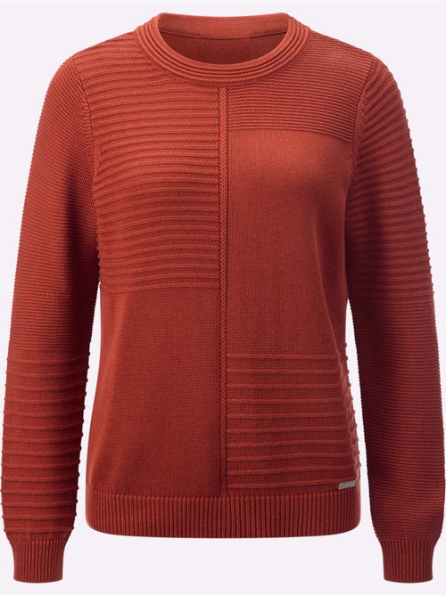 Pull encolure ronde avec manches longues et motif texturé - Taille standard - Witt - Kiabi Pull encolure ronde avec manches longues et motif texturé - Taille standard - Witt - Kiabi