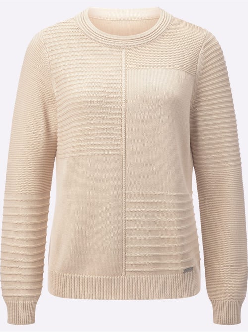 Pull encolure ronde avec manches longues et motifs tricotés élégants - Taille standard - Witt - Kiabi Pull encolure ronde avec manches longues et motifs tricotés élégants - Taille standard - Witt - Kiabi