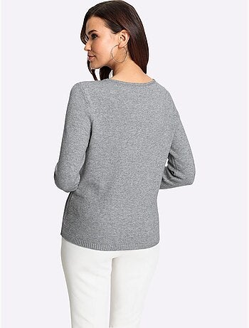 Pull Encolure Ronde Petites Pierres Brillantes Fantaisie - Taille Standard - Witt