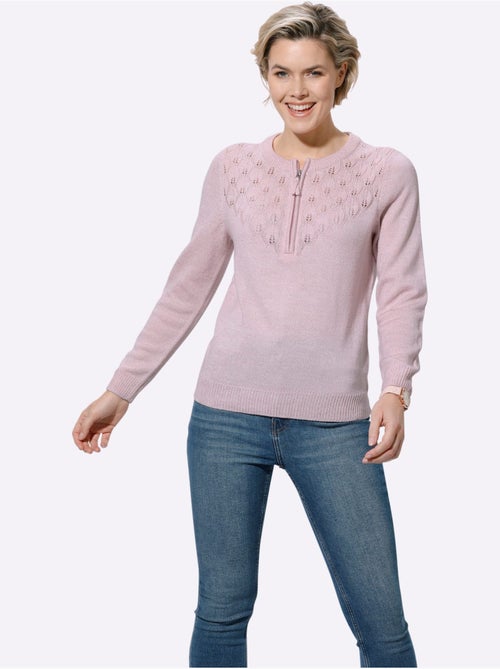 Pull encolure ronde avec motif ajouré et manches longues - Taille standard - Witt - Kiabi Pull encolure ronde avec motif ajouré et manches longues - Taille standard - Witt - Kiabi