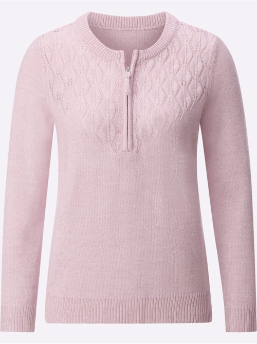 Pull encolure ronde avec motif ajouré et manches longues - Taille standard - Witt - Kiabi Pull encolure ronde avec motif ajouré et manches longues - Taille standard - Witt - Kiabi