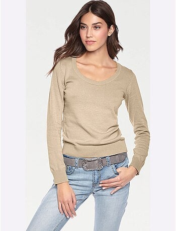 Pull Encolure Ronde Basique Et Facile à Associer, Coloris Tendance - Taille Standard - helline