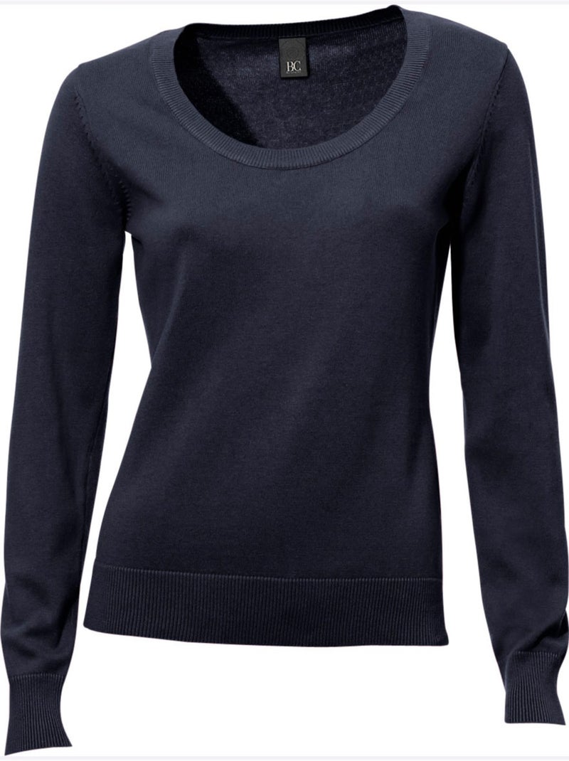 Pull Encolure Ronde Basique Et Facile à Associer, Coloris Tendance - Taille Standard - Helline Bleu marine - Kiabi