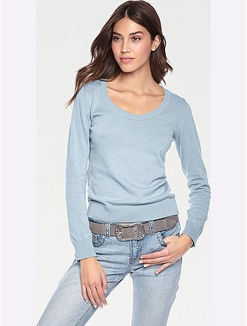 Pull Encolure Ronde Basique Et Facile à Associer, Coloris Tendance - Taille Standard - helline