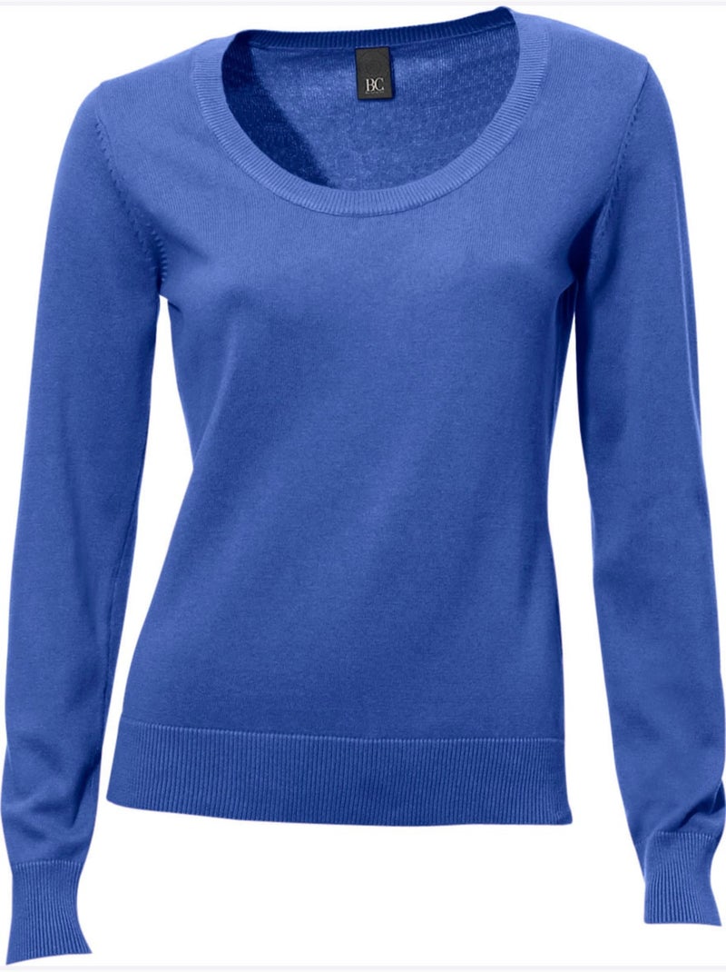 Pull Encolure Ronde Basique Et Facile à Associer, Coloris Tendance - Taille Standard - Helline Bleu roi - Kiabi
