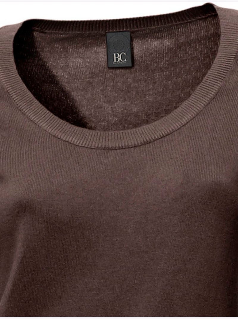 Pull Encolure Ronde Basique Et Facile à Associer, Coloris Tendance - Taille Standard - Helline Marron - Kiabi