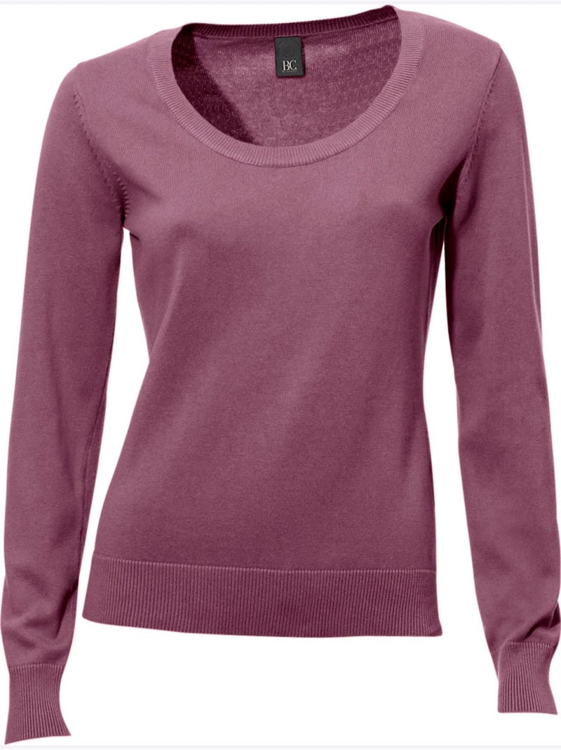 Pull Encolure Ronde Basique Et Facile à Associer, Coloris Tendance - Taille Standard - Helline Mauve - Kiabi