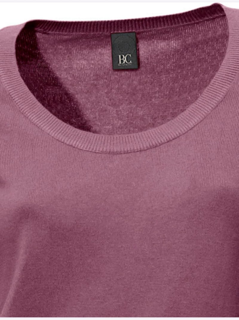 Pull Encolure Ronde Basique Et Facile à Associer, Coloris Tendance - Taille Standard - Helline Mauve - Kiabi