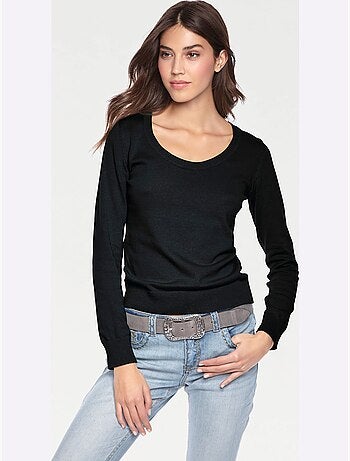 Pull Encolure Ronde Basique Et Facile à Associer, Coloris Tendance - Taille Standard - helline