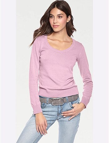 Pull Encolure Ronde Basique Et Facile à Associer, Coloris Tendance - Taille Standard - helline