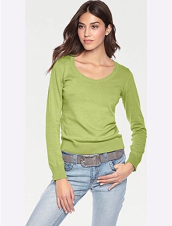 Pull Encolure Ronde Basique Et Facile à Associer, Coloris Tendance - Taille Standard - helline