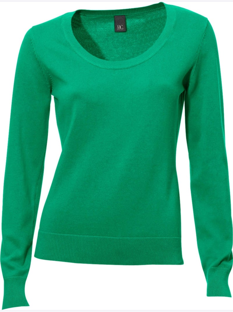 Pull Encolure Ronde Basique Et Facile à Associer, Coloris Tendance - Taille Standard - Helline Vert - Kiabi