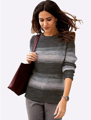 Pull Encolure Ronde Dégradé De Couleurs Actuel - Taille Standard - Moda Vilona