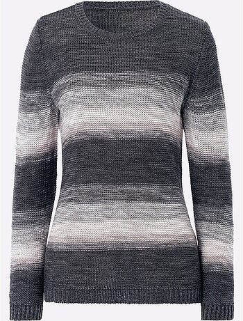 Pull Encolure Ronde Dégradé De Couleurs Actuel - Taille Standard - Moda Vilona