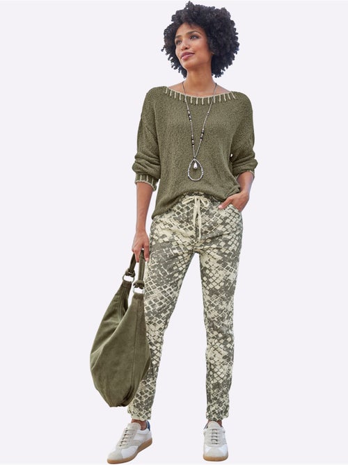 Pull Encolure Ronde Détails Contrastés - Taille Standard - helline - Kiabi