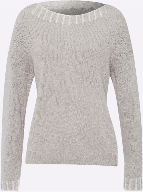 Pull Encolure Ronde Détails Contrastés - Taille Standard - helline - Kiabi