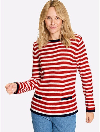 Pull Encolure Ronde Détails Contrastés - Taille Standard - Moda Vilona