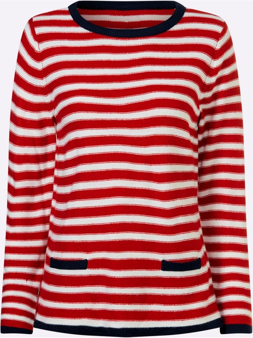 Pull Encolure Ronde Détails Contrastés - Taille Standard - Moda Vilona - Kiabi