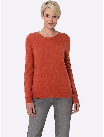 Pull encolure ronde doux en matière soignée avec manches longues - Taille standard - Moda Vilona