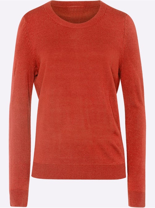 Pull encolure ronde doux en matière soignée avec manches longues - Taille standard - Moda Vilona - Kiabi