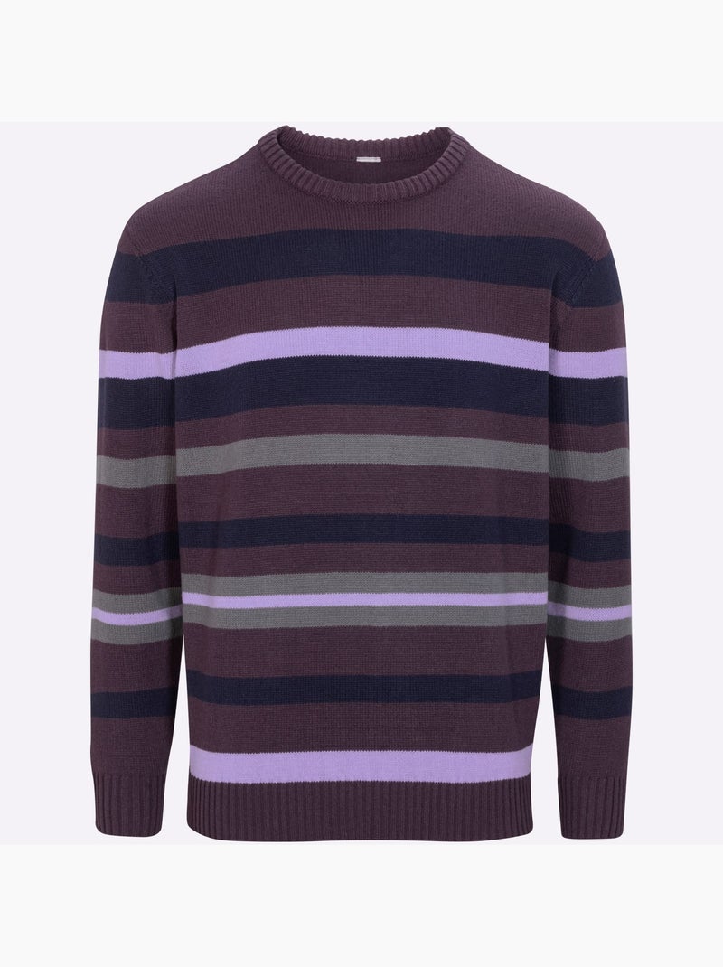 Pull encolure ronde fabriqué à partir de matériaux recyclés - taille standard - moda vilona Violet aubergine - Kiabi