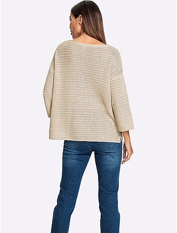 Pull Encolure Ronde Fil Fantaisie Brillant - Taille Standard - Helline