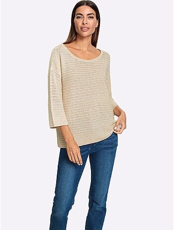 Pull Encolure Ronde Fil Fantaisie Brillant - Taille Standard - Helline