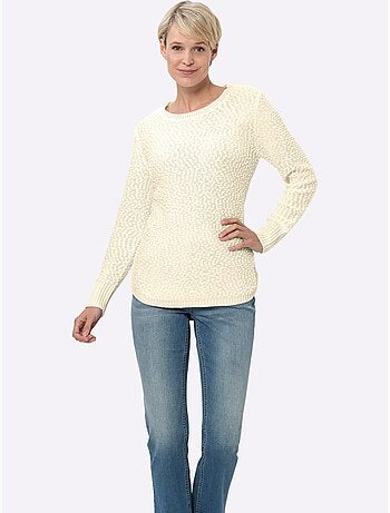 Pull encolure ronde fil fantaisie doux - taille standard - moda vilona