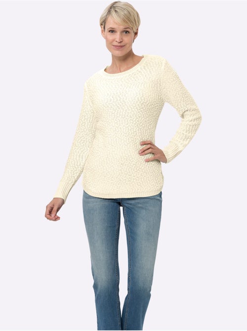 Pull encolure ronde fil fantaisie doux - taille standard - moda vilona - Kiabi