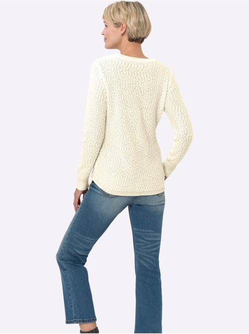 Pull encolure ronde fil fantaisie doux - taille standard - moda vilona - Kiabi