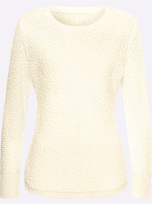 Pull encolure ronde fil fantaisie doux - taille standard - moda vilona - Kiabi