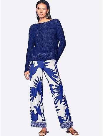 Pull Encolure Ronde Joli Fil Fantaisie - Taille Standard - Helline