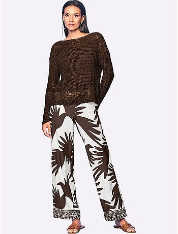 Pull Encolure Ronde Joli Fil Fantaisie - Taille Standard - Helline