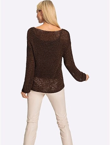 Pull Encolure Ronde Joli Fil Fantaisie - Taille Standard - Helline
