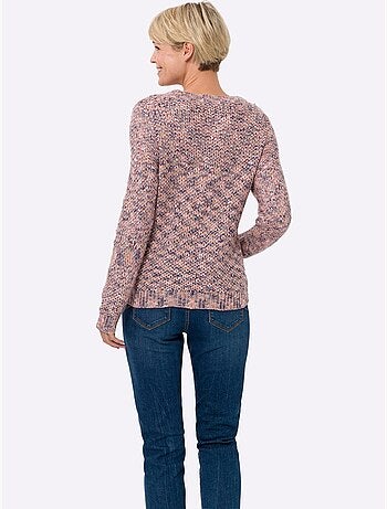 Pull Encolure Ronde Jolie Structure Tricot - Taille Standard - Moda Vilona